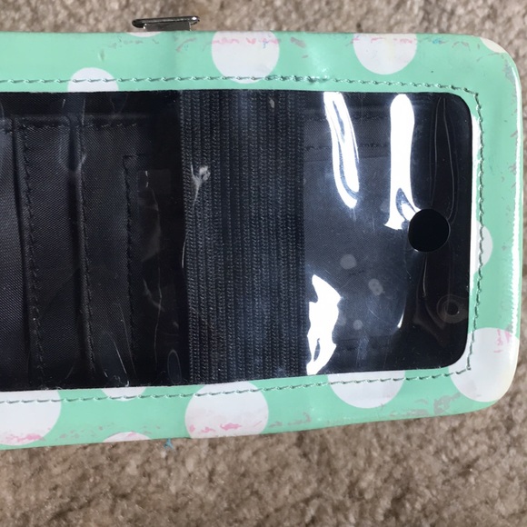 Mint polka dot cellphone wallet - Picture 7 of 7